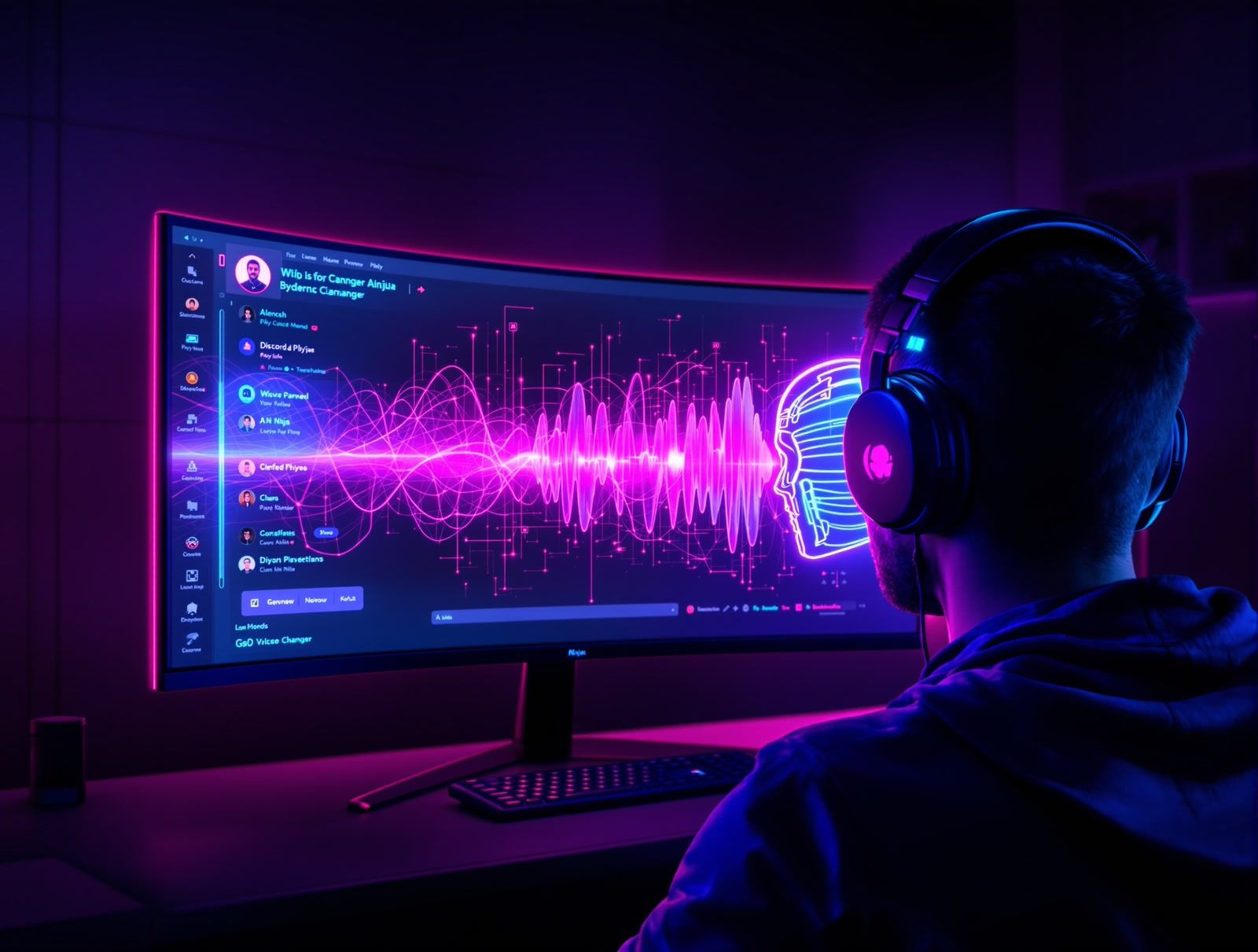 Voice.ai running alongside a Discord gaming setup