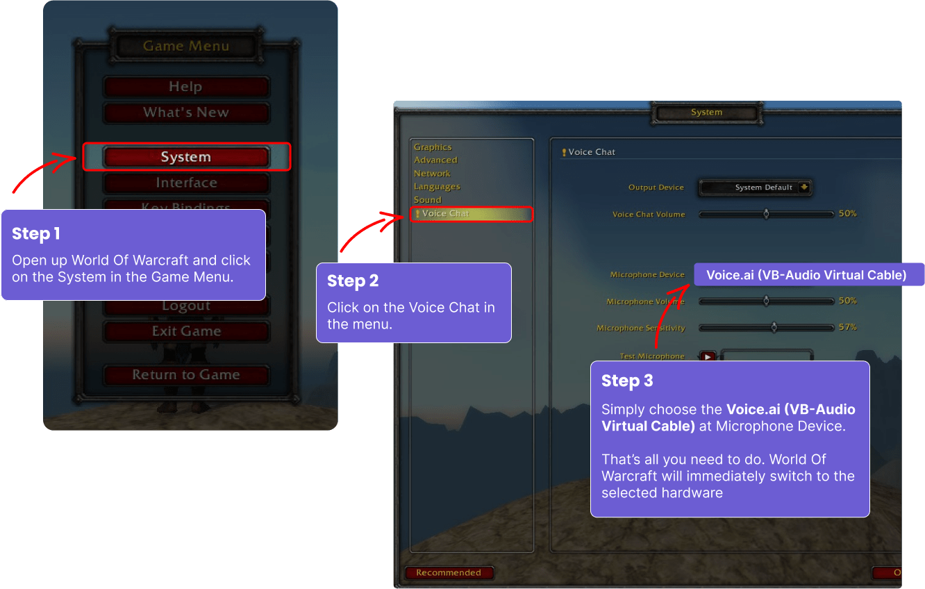 How to change WoW default microphone