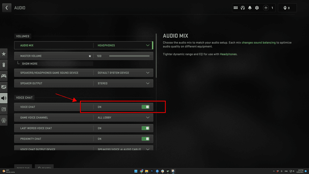 COD Warzone Audio Settings