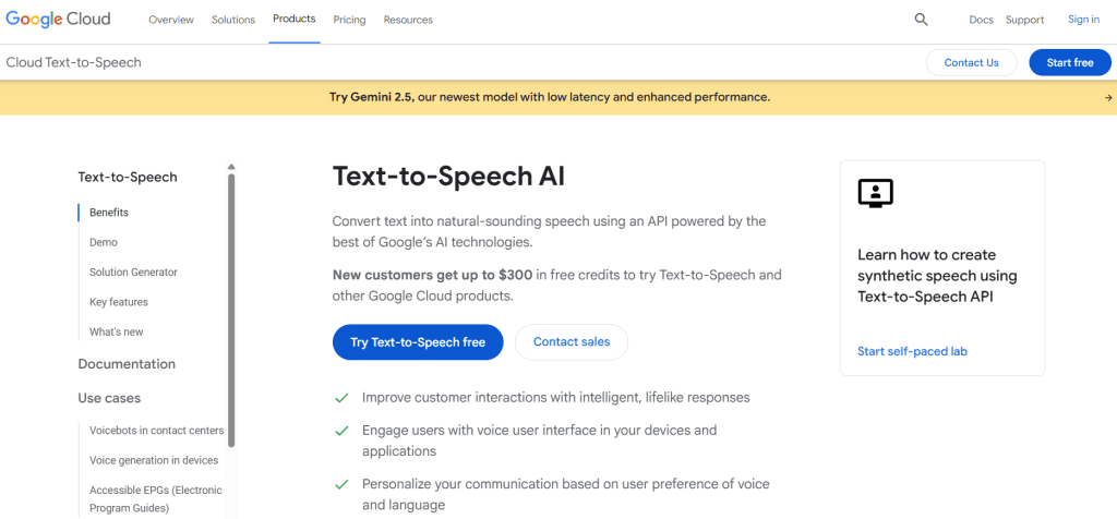 Google - Text to Speech Software for Students