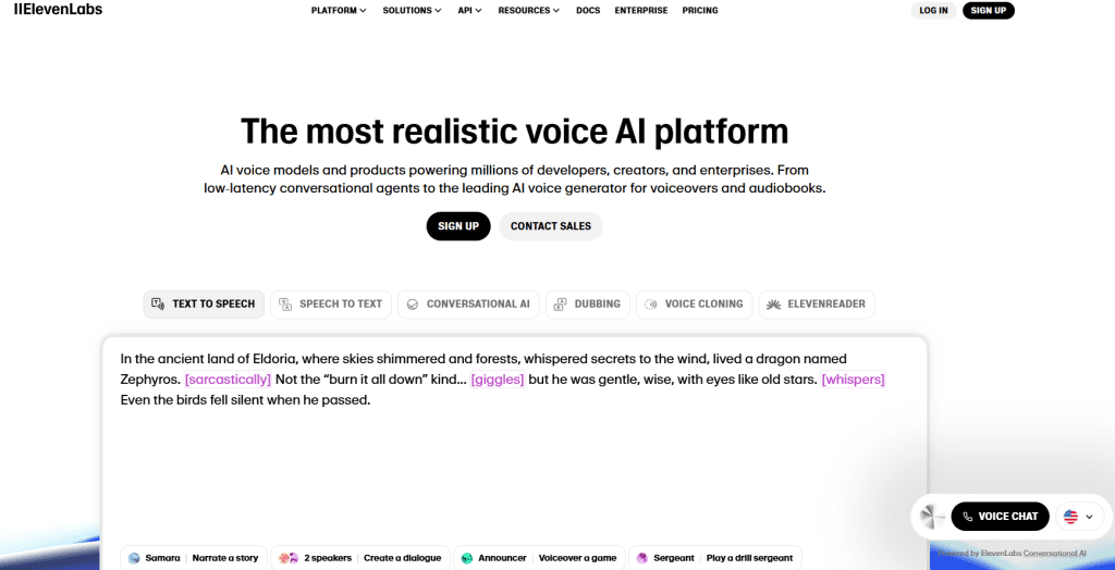 Eleven Labs - Best Free Text To Speech