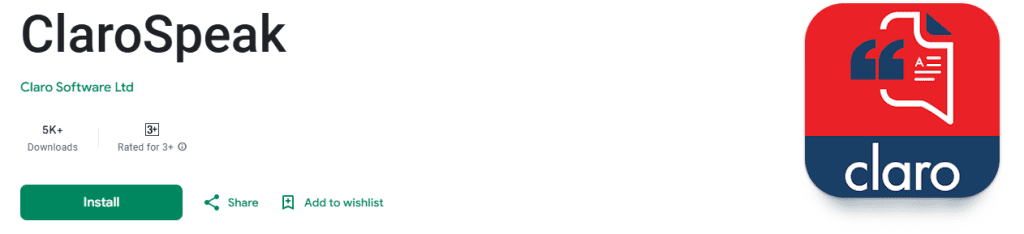 claro speak - Text-to-Speech Google Docs