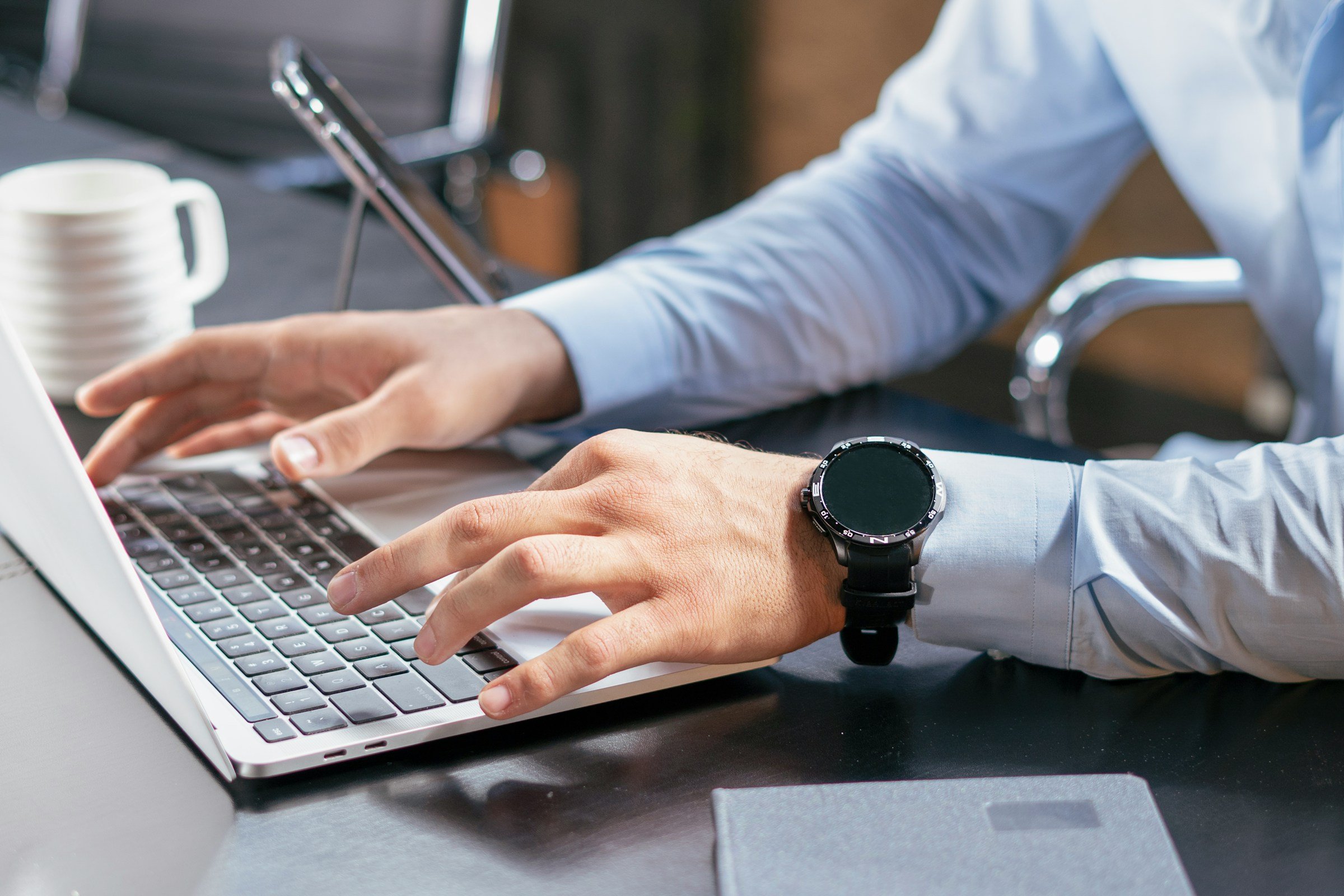 man using a laptop - Text-to-Speech Google Docs