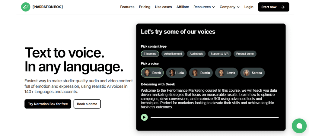 narration box - Best AI Text To Speech