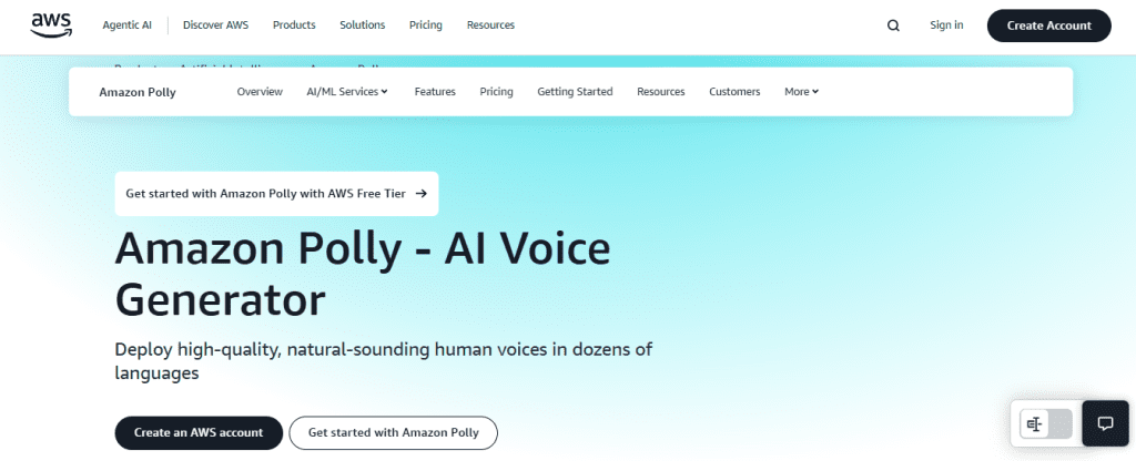 amazon polly - Free Speechify Alternative
