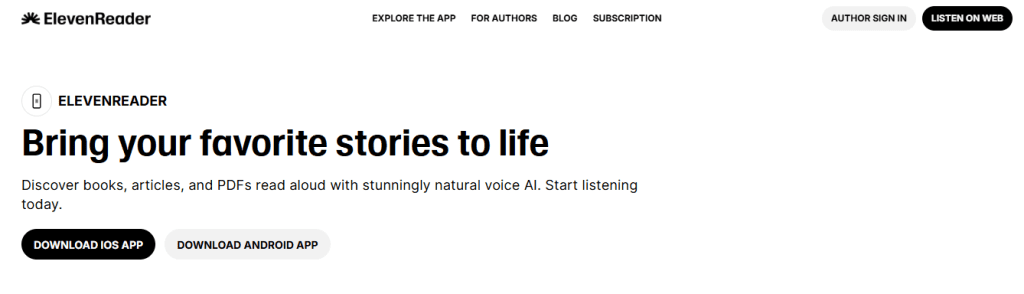 eleven reader - Free Speechify Alternative
