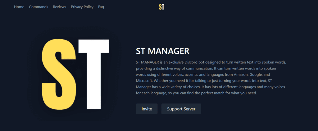st manager - TTS Bot Discord
