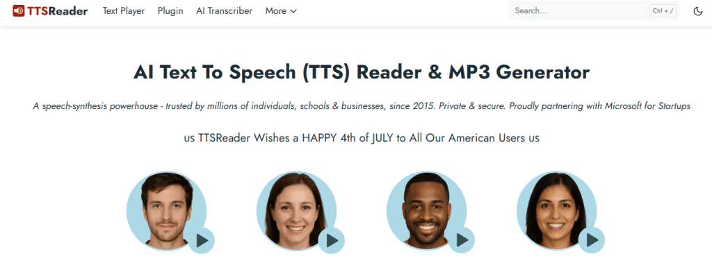 tts reader - Microsoft Text To Speech