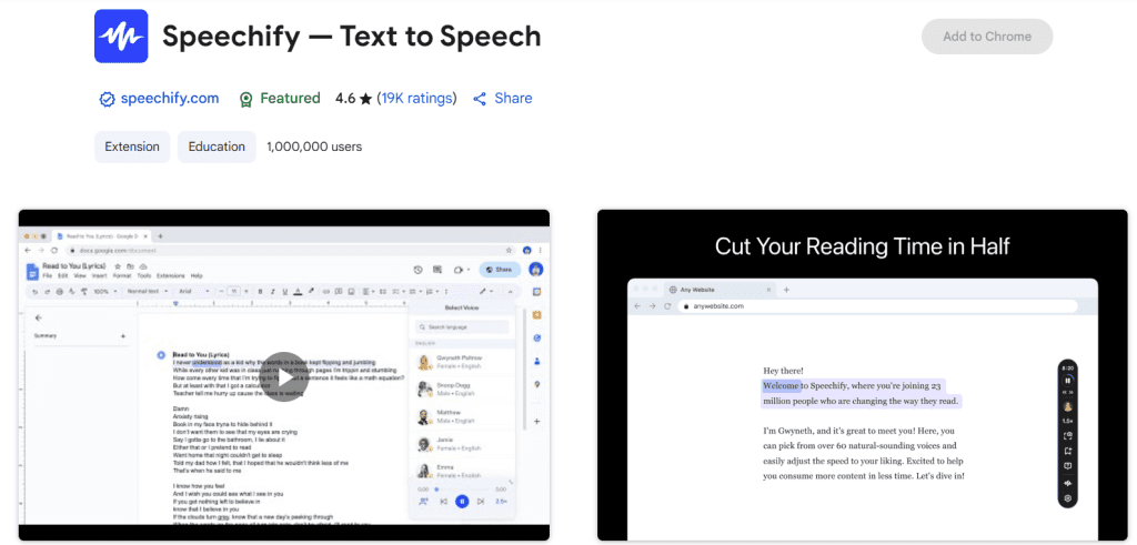 Speechify - Text To Speech Chrome Extension