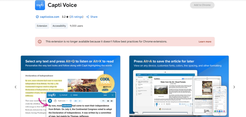 Capti Voice - Text To Speech Chrome Extension