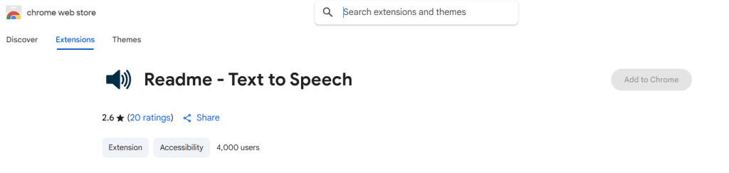 Readme - Text To Speech Chrome Extension