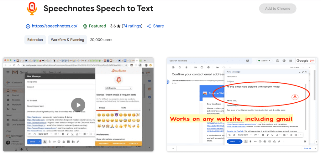 Speechnotes - Text To Speech Chrome Extension