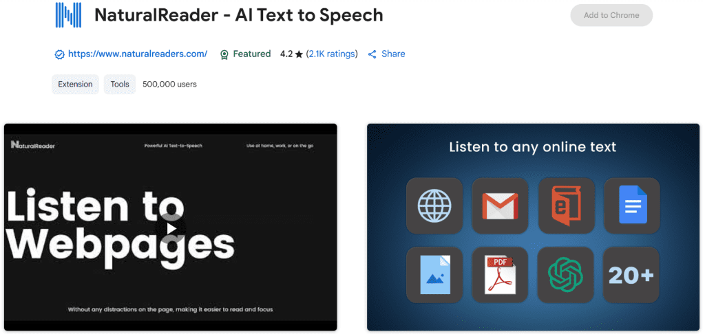 Natural Reader - Text To Speech Chrome Extension