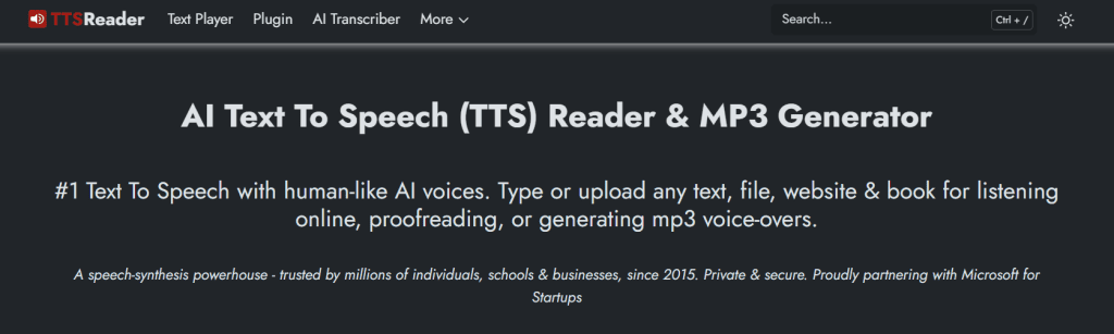TTSReader - ElevenLabs Alternatives