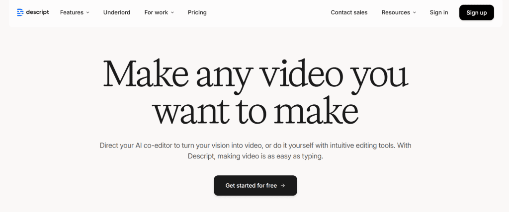 Descript - ElevenLabs Alternatives