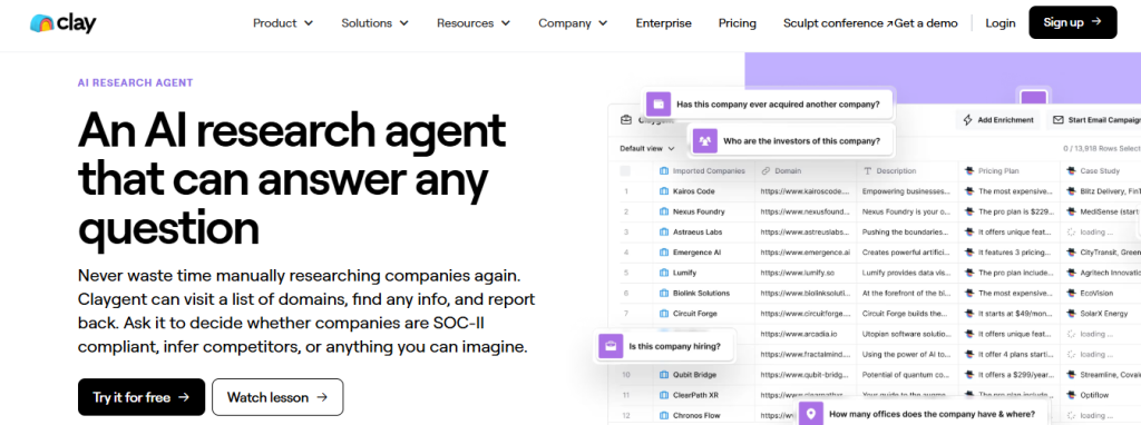 claygent - AI Sales Agents
