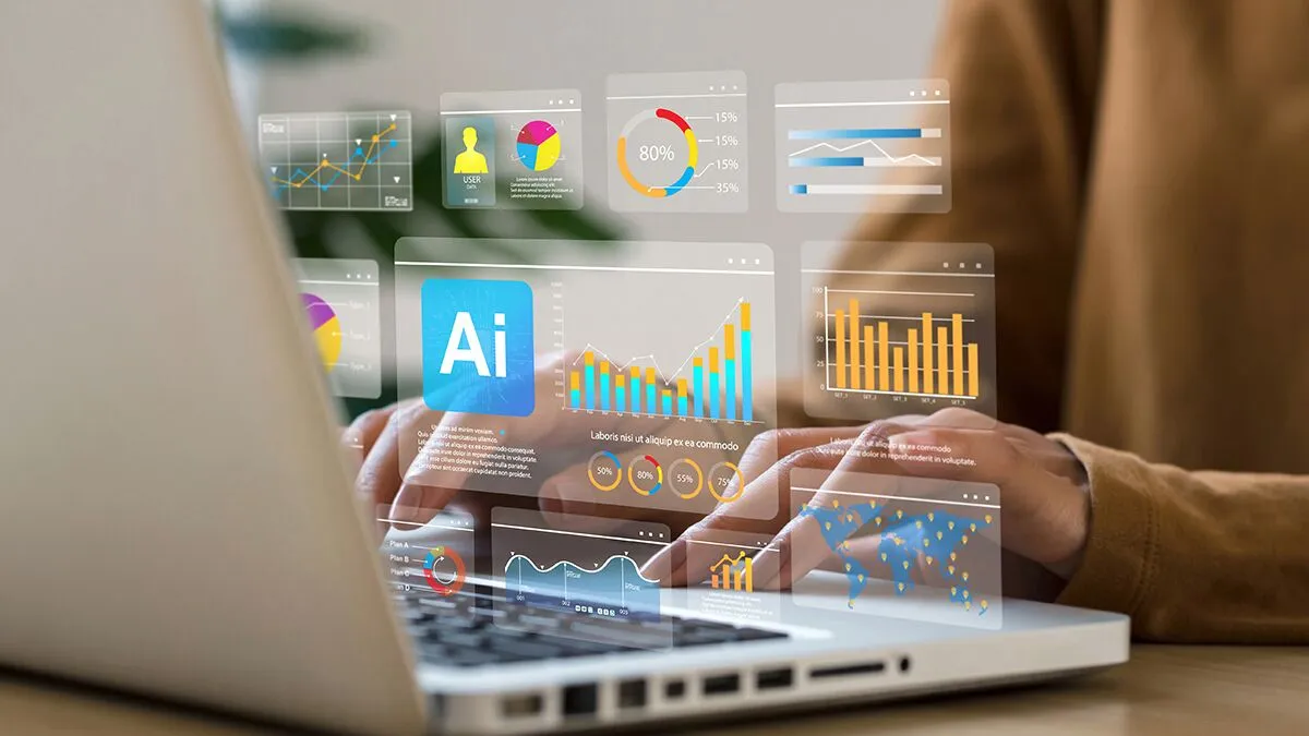 woman typing on a laptop - How to Use AI in Sales
