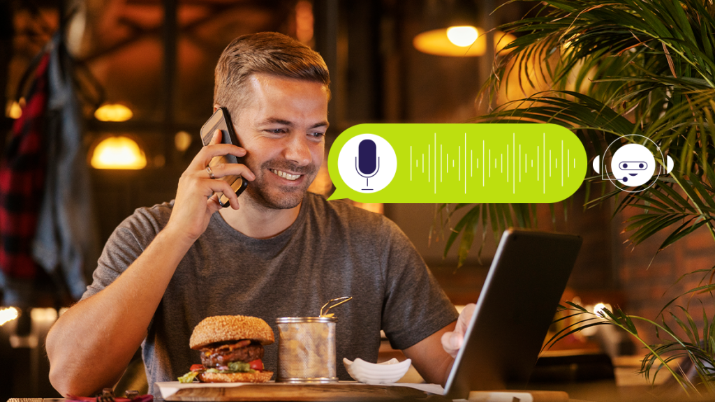 man talking on a phone - Voice Ordering for Restaurants

