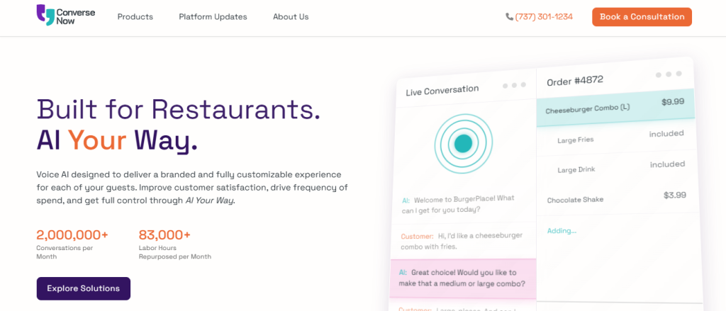 converse now - Voice Ordering for Restaurants

