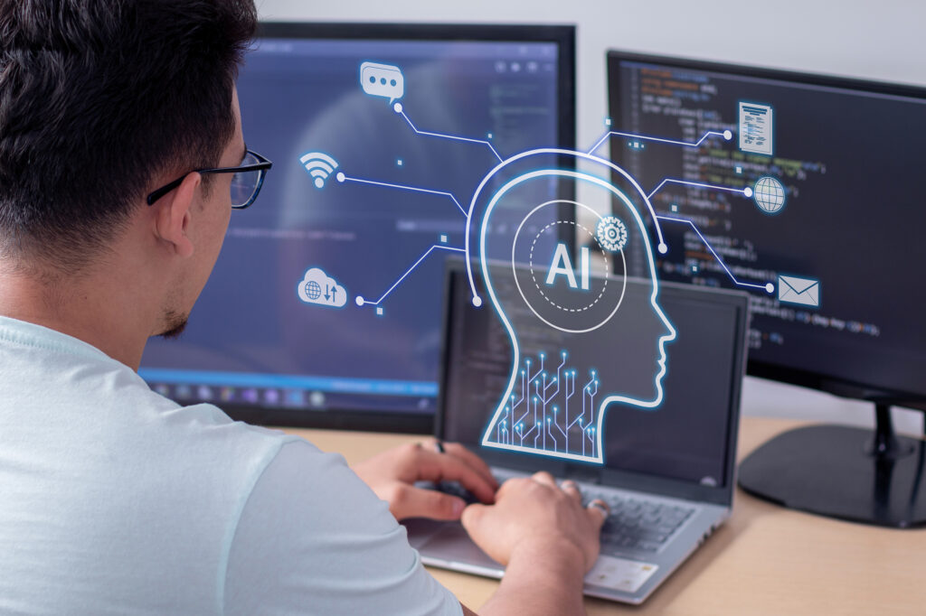 Person Working with AI - Conversational AI for Banking