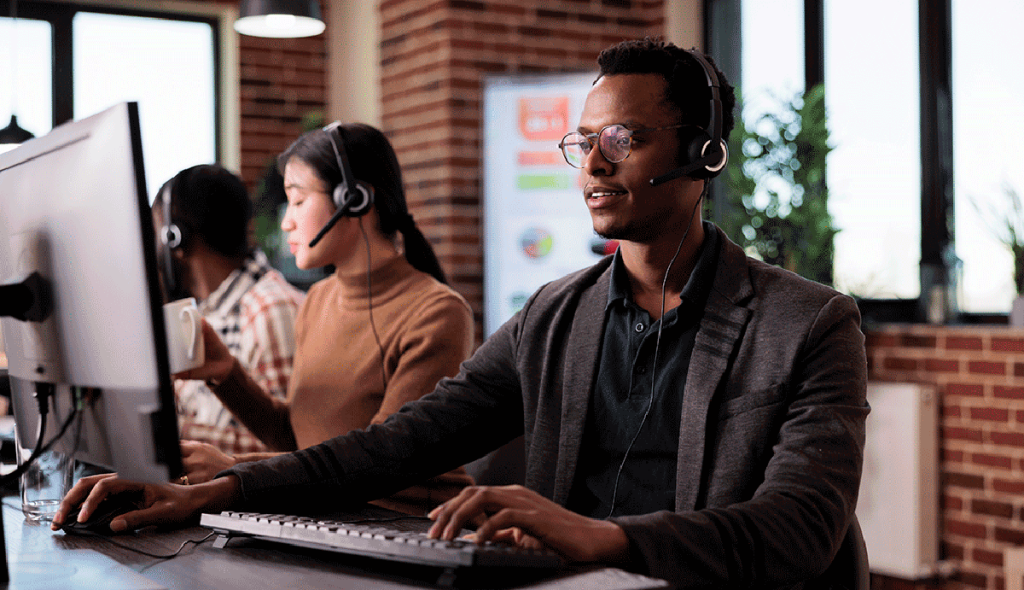 man on a call - Conversational AI Cold Calling