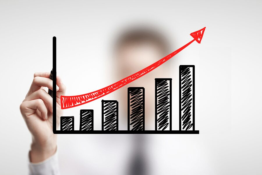 chart increasing upwards - How to Use AI in Sales
