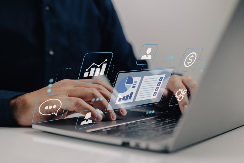 Person Using Laptop - AI for Insurance Agents