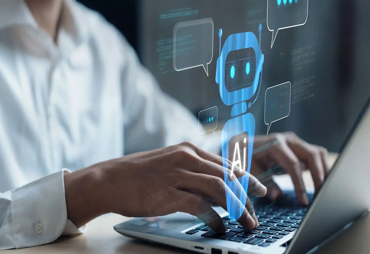 Person Using AI - Conversational AI IVR