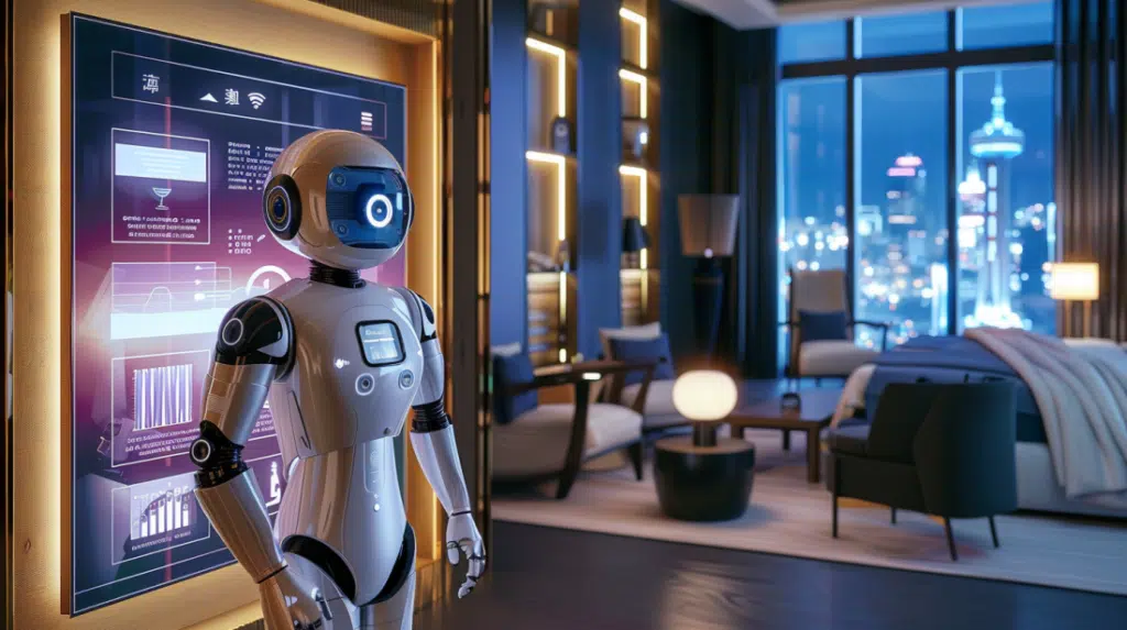 ai bot in bedroom - AI in the Hospitality Industry