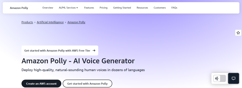amazon polly - Elevenreader Alternative