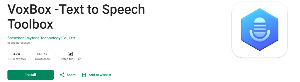 voxbox - Best Text-to-Speech App for Android