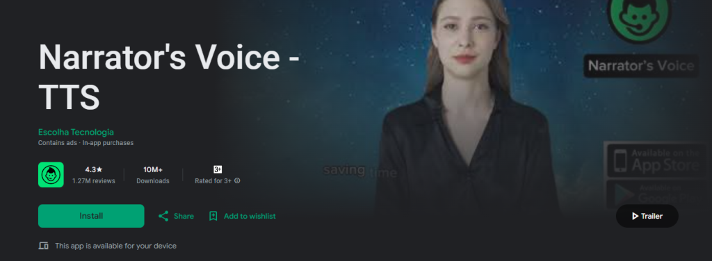 narrators voice - Best Text-to-Speech App for Android