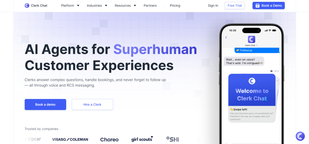 clerk chat - Conversational AI for the Enterprise
