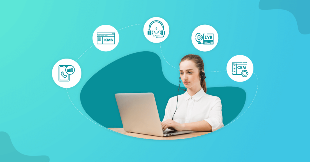 woman using a laptop - Contact Center Solution
