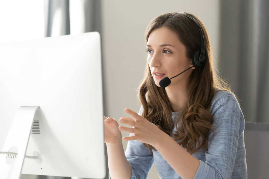 woman talking - IVR Auto Attendant
