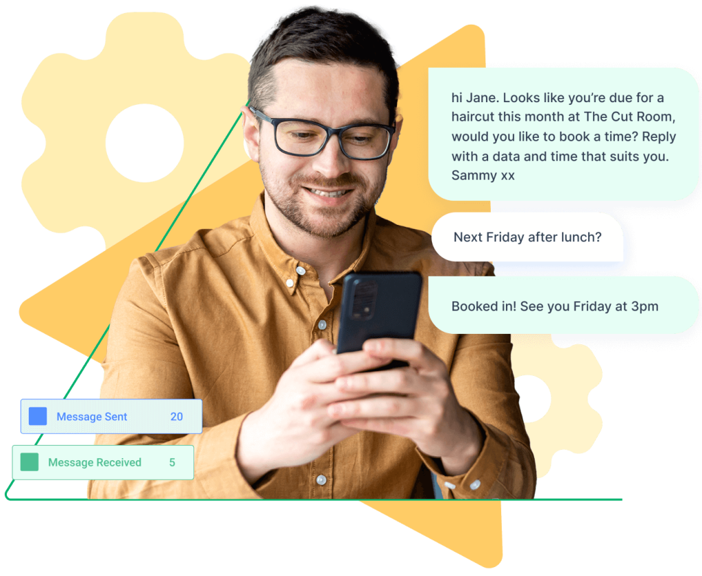 man using his phone - Message Automation
