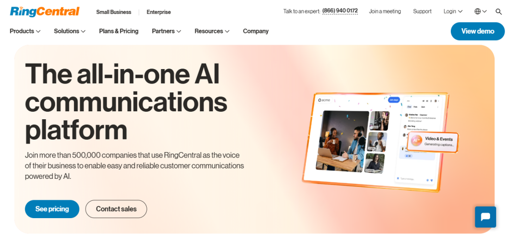 ring central - Zoom Phone Alternatives