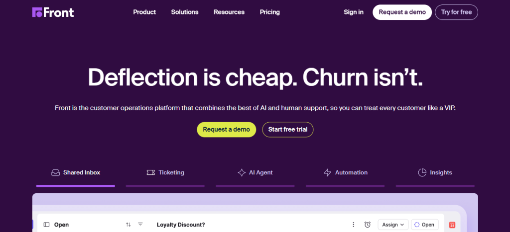 front - Customer Communication Management
