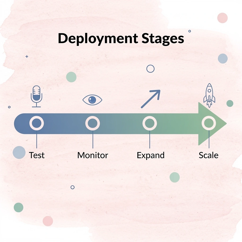 Progressive deployment stages from testing to full scale - How to Automate Phone Calls
