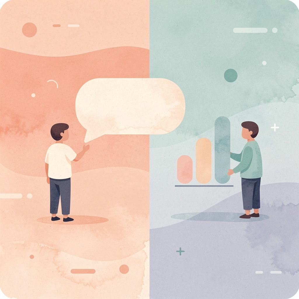 Split scene illustration comparing small-scale vs enterprise-scale contact center operations -  Best Contact Center Infrastructure Software
