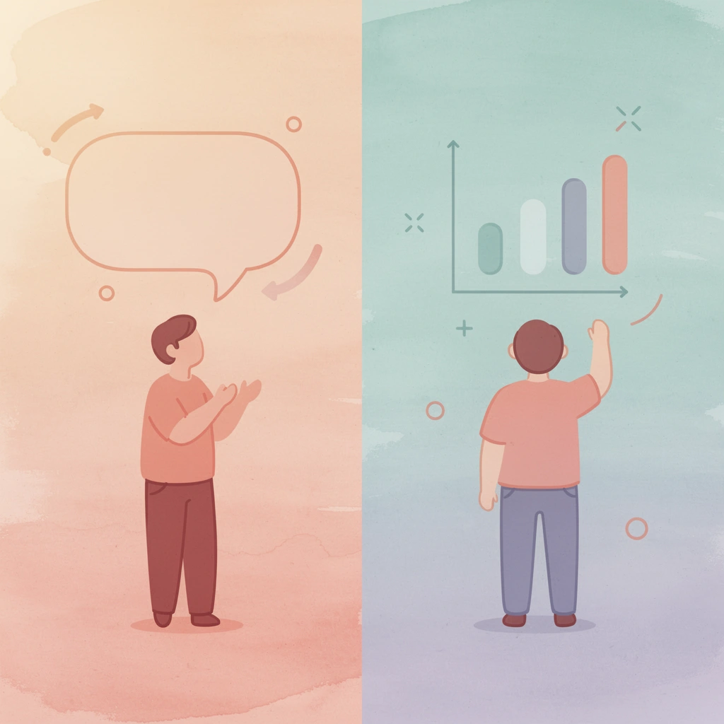 Split scene showing contrast between robotic and natural voice interactions -  Best Contact Center Infrastructure Software
