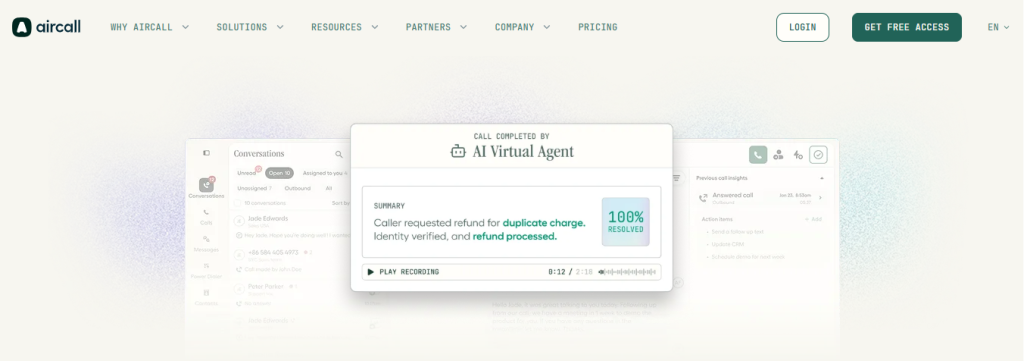 aircall -  Best Contact Center Infrastructure Software
