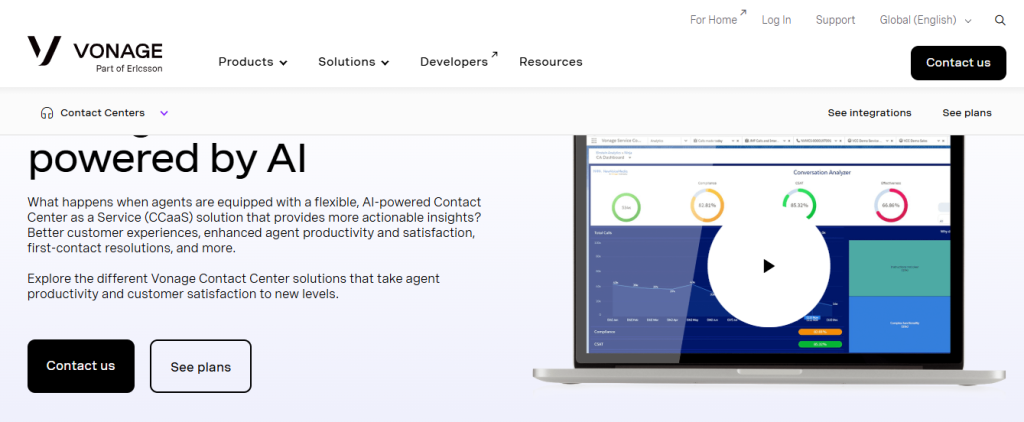 vonage -  Best Contact Center Infrastructure Software
