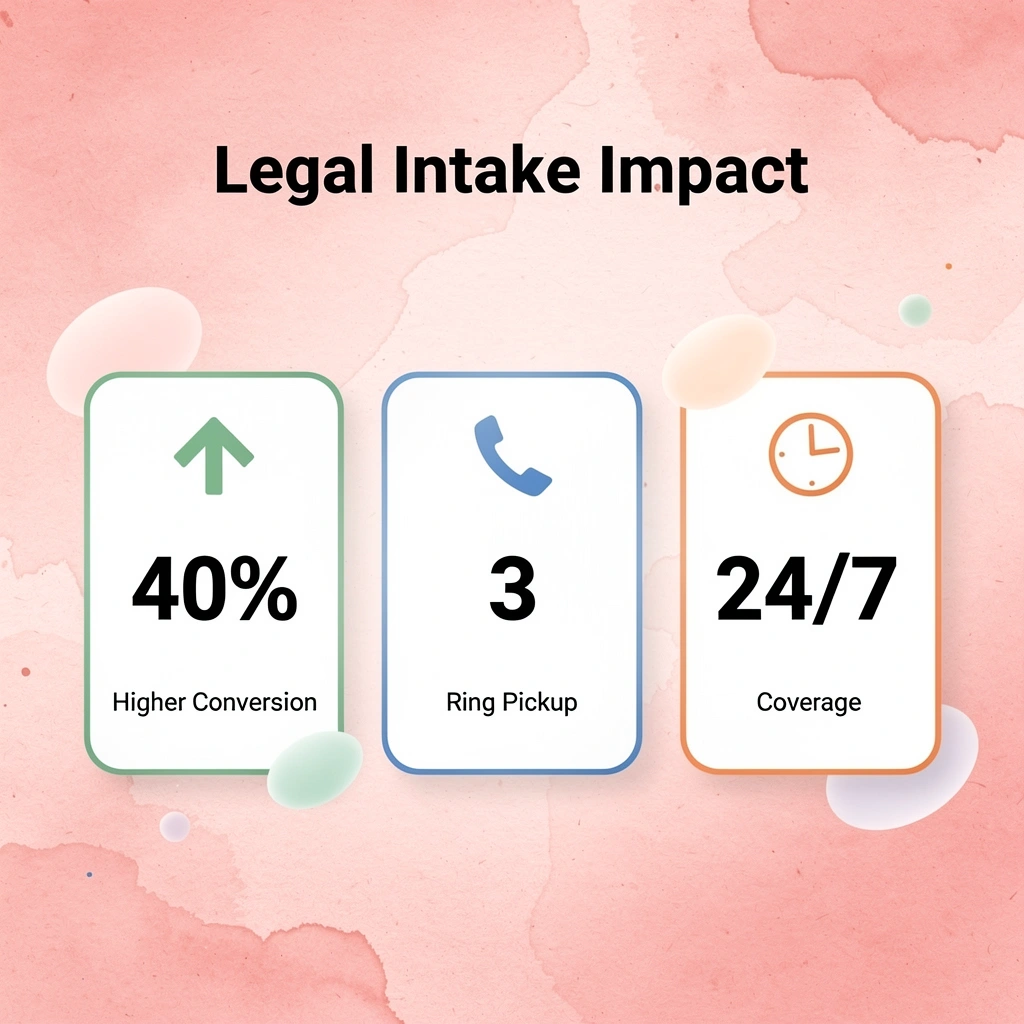 Statistics showing legal intake service impact metrics - Best After Hours Answering Service for Lawyers
