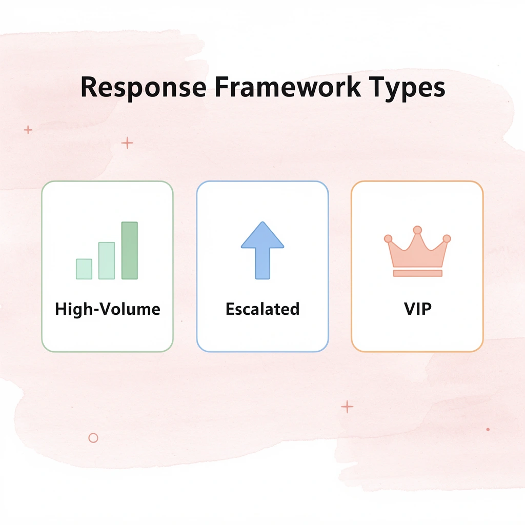 Three response framework types for different customer interaction scenarios - How to Improve Response Time to Customer
