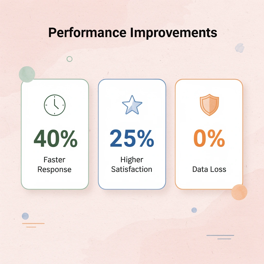 Performance metrics showing response time and satisfaction improvements - Best Answering Service for Property Management
