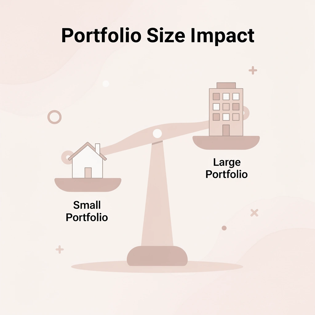Balance scale comparing small vs large portfolio management needs - Best Answering Service for Property Management

