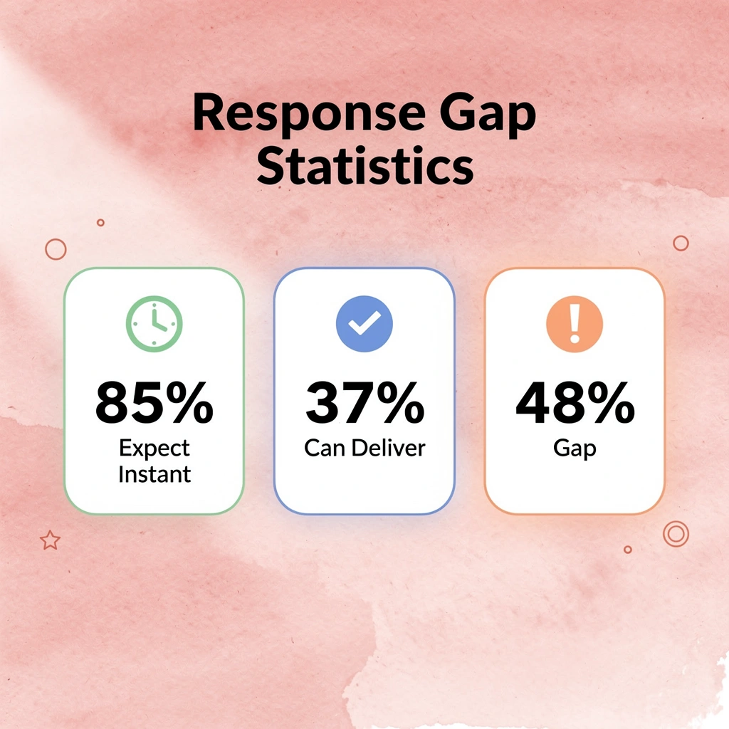 Statistics showing customer expectations vs business delivery gap - How to Improve Response Time to Customer
