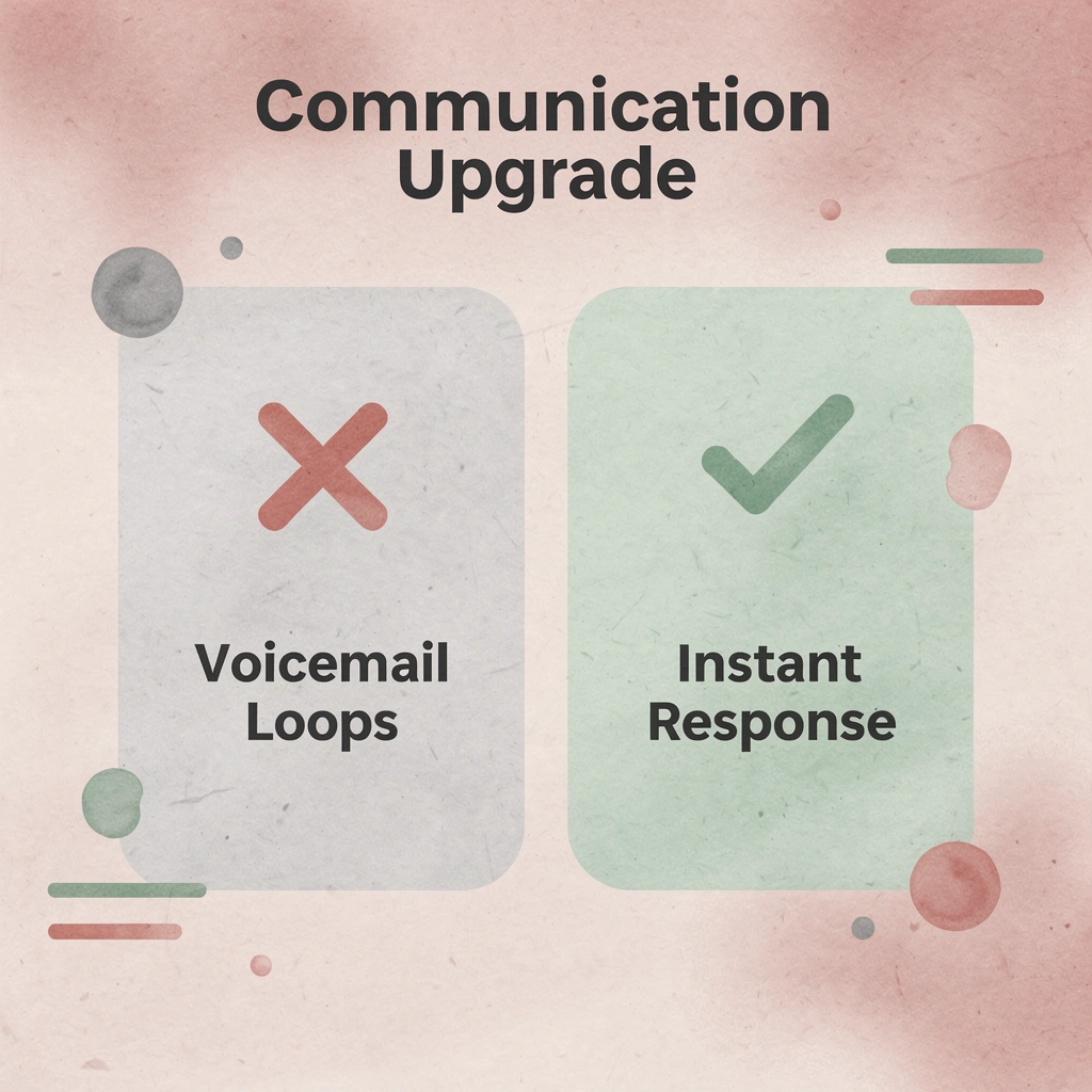 Before and after comparison of communication methods - Best After Hours Answering Service