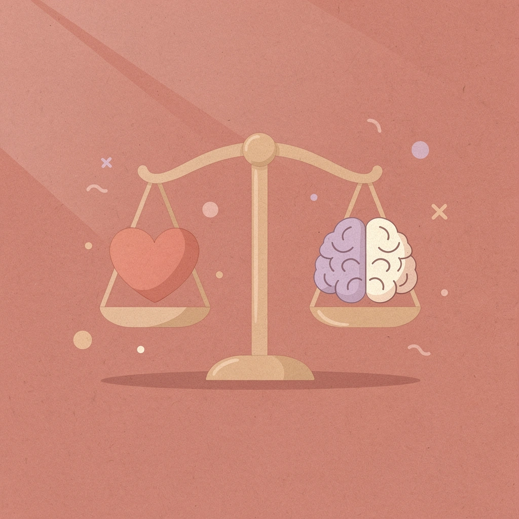Balance scale weighing cost versus value